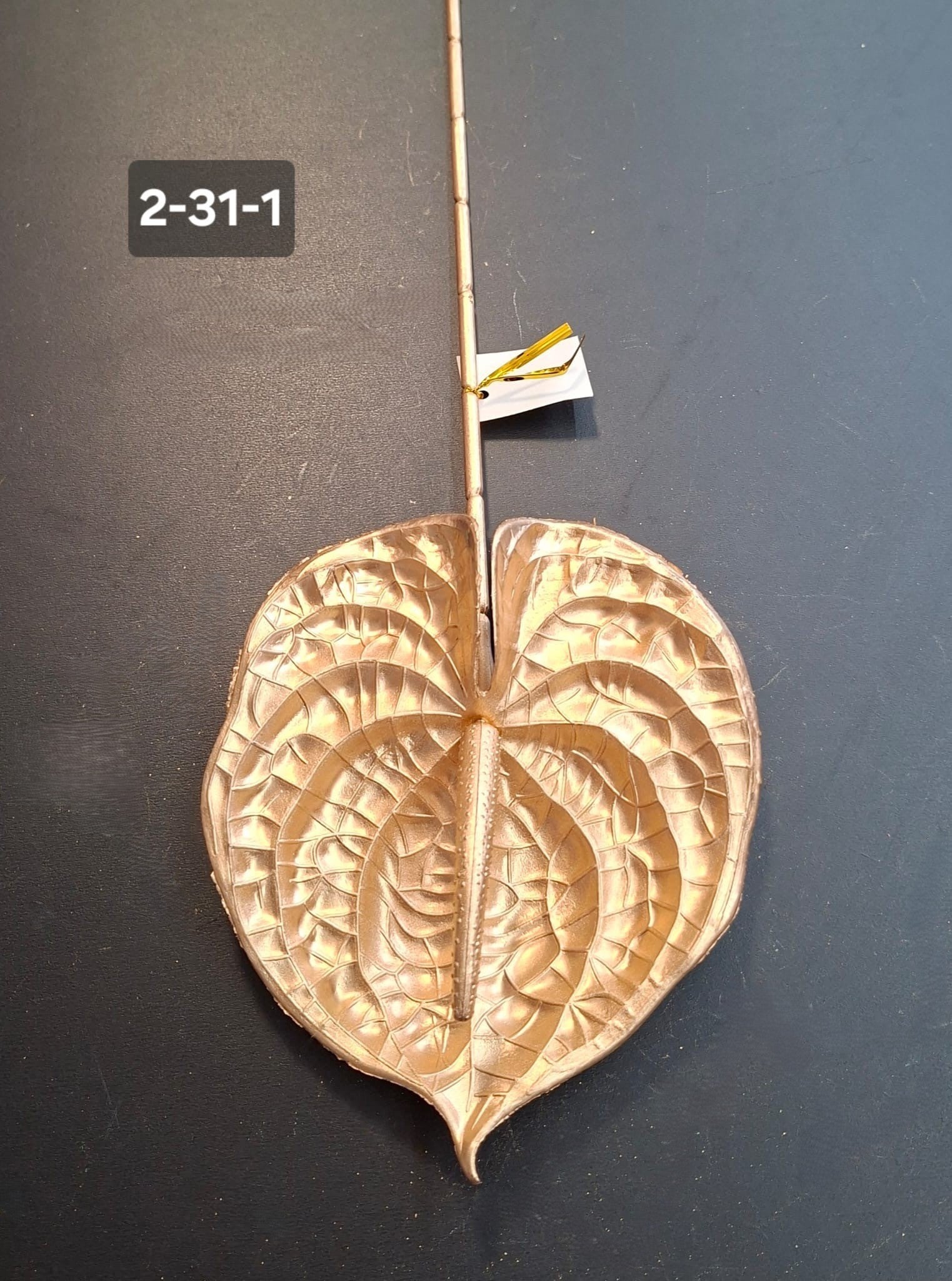 Frunză Anthurium Artificială Aurie - 70cm